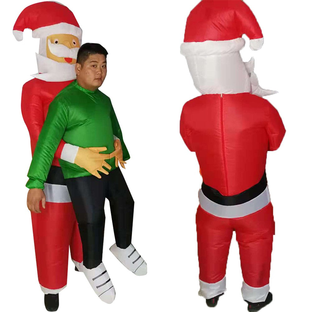 Inflated Santa carry you as Elf