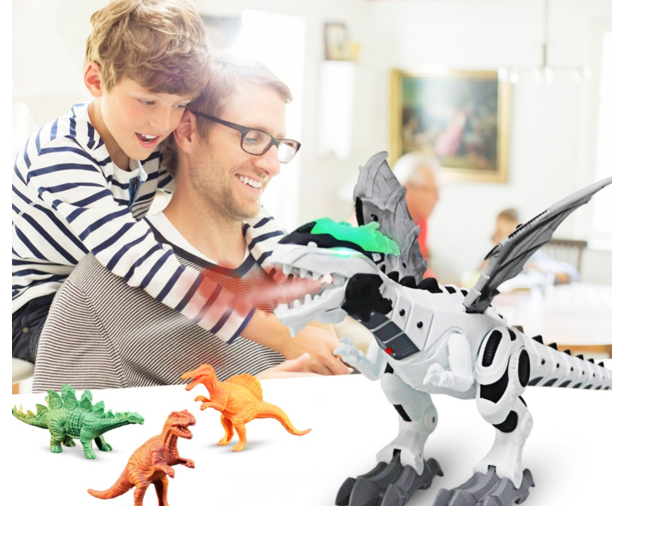 Walking Dragon Toy Fire Breathing Water Spray Dinosaur