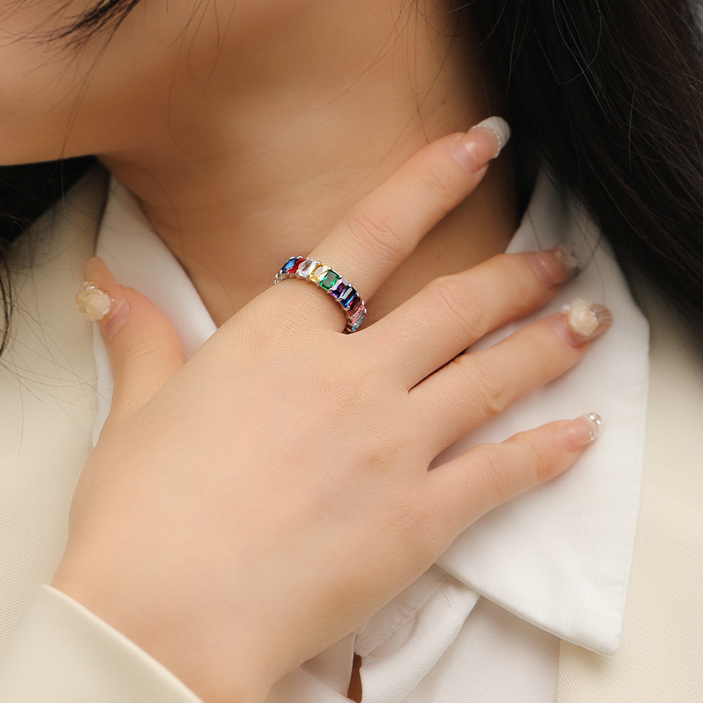 Colorful Crystals Rings