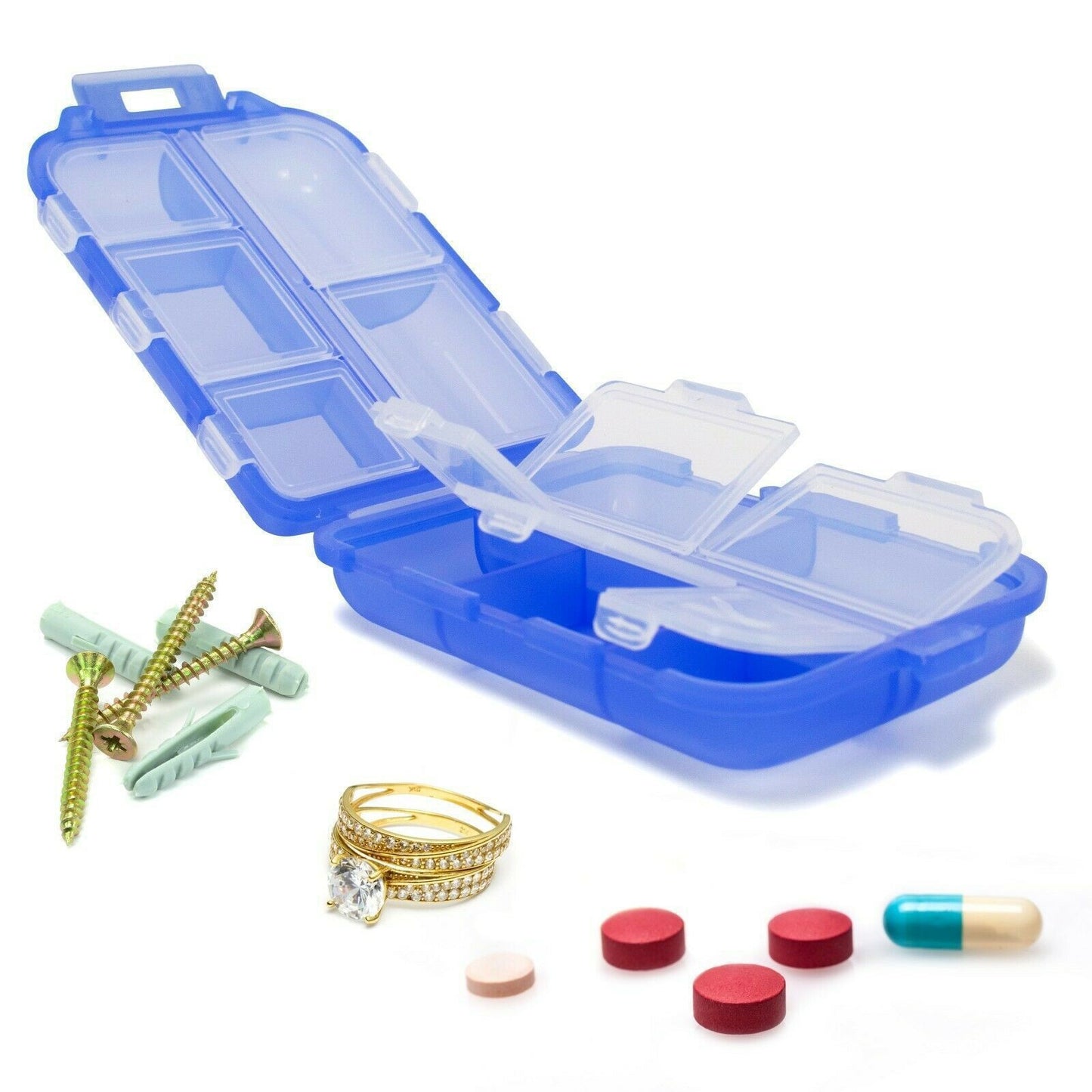 Travel 10 Grid, Moisture Proof Pill Organizer