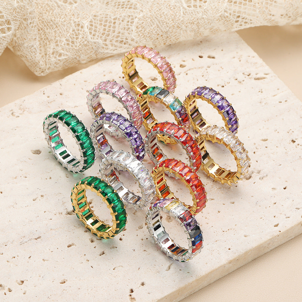 Colorful Crystals Rings