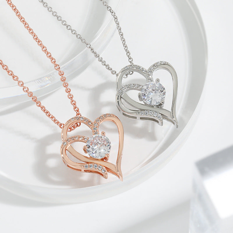 Double Heart-shaped Necklace for Her