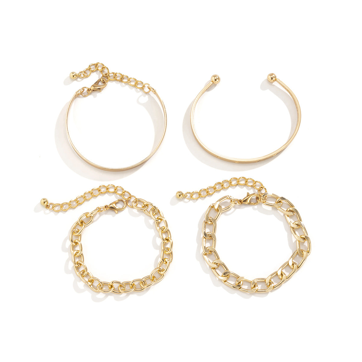 C-shaped Hollow Chain Bracelet Set