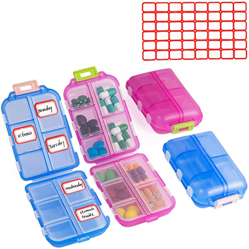 Travel 10 Grid, Moisture Proof Pill Organizer