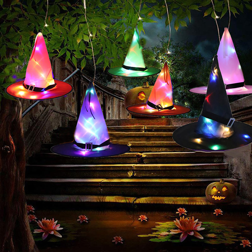 Halloween LED Hanging Witch Hat Decor