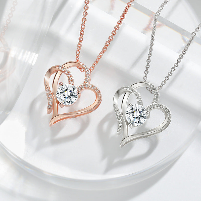 Double Heart-shaped Necklace for Her