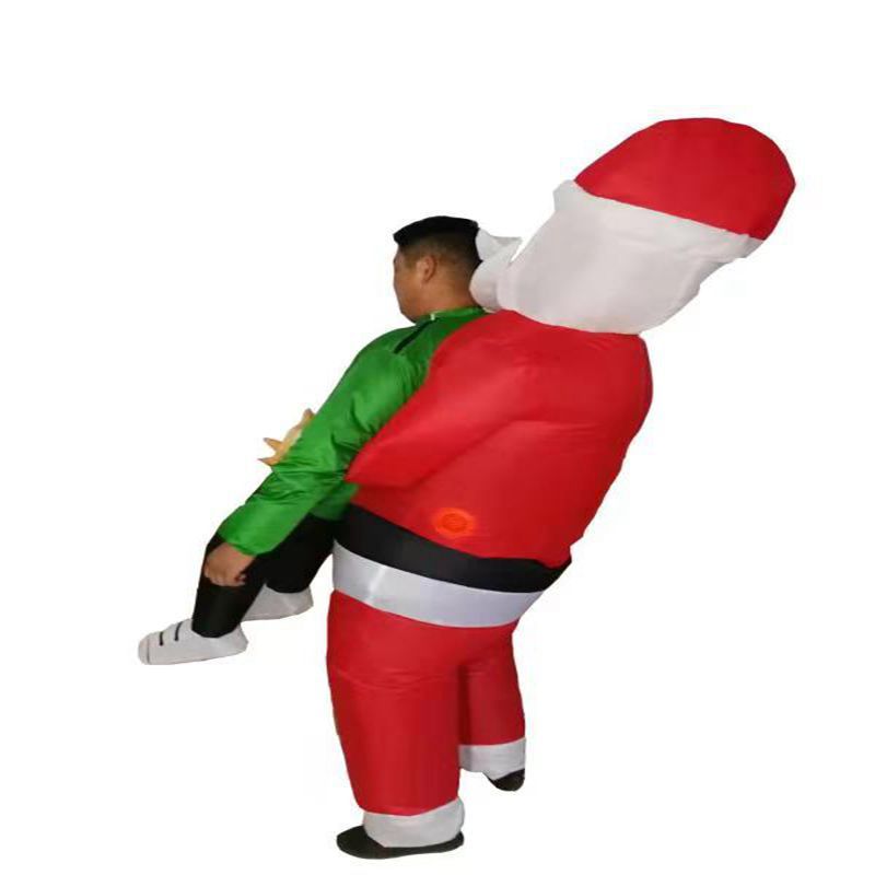 Inflated Santa carry you as Elf