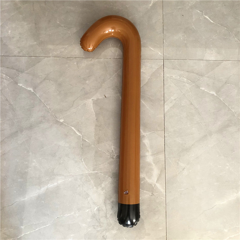 PVC Inflatable Santa Walking Stick Blowing Toy