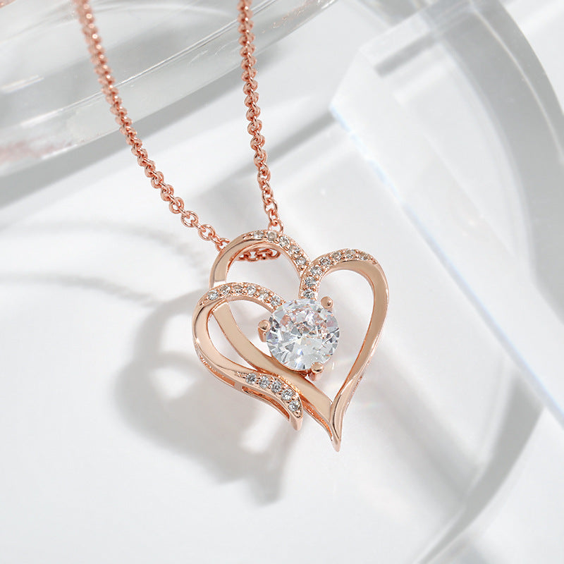 Double Heart-shaped Necklace for Her