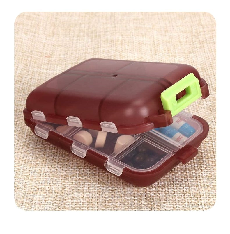 Travel 10 Grid, Moisture Proof Pill Organizer