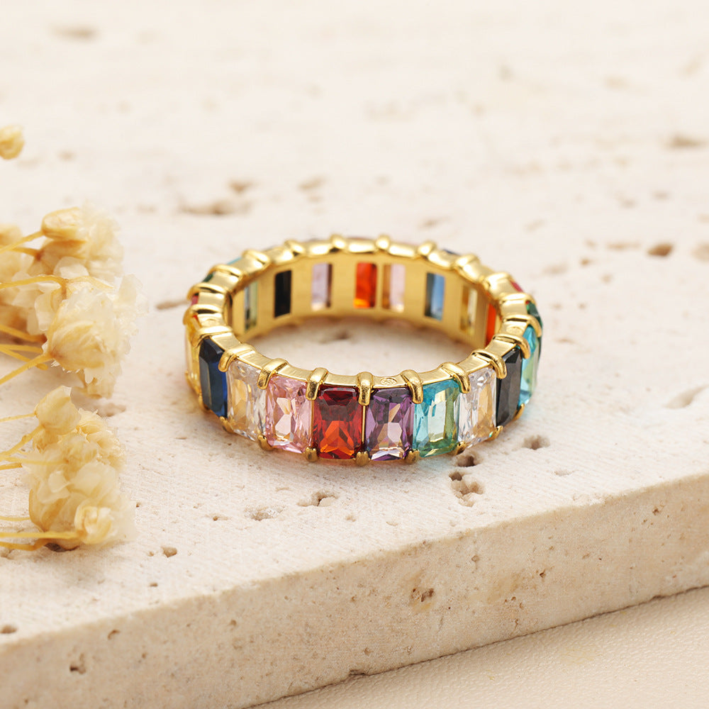 Colorful Crystals Rings