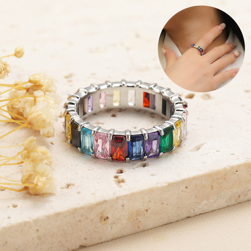 Colorful Crystals Rings