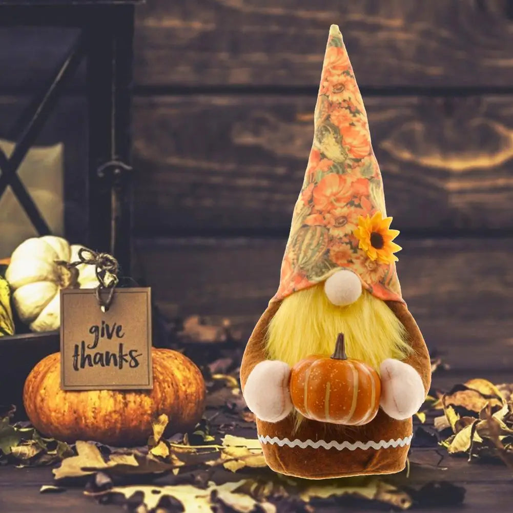 Fall Gnome Pumpkin Suower Swedish Nisse Tomte Elf Dwarf Plush Ornaments Decorations For Christmas Autumn Thanksgiving Decor