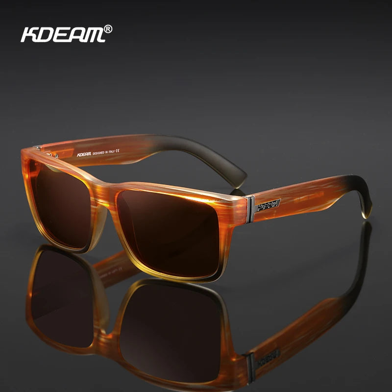 KDEAM Revamp Of Sport Men Sunglasses Polarized Shockingly Colors Sun Glasses Outdoor Driving Photochromic Sunglass With Box