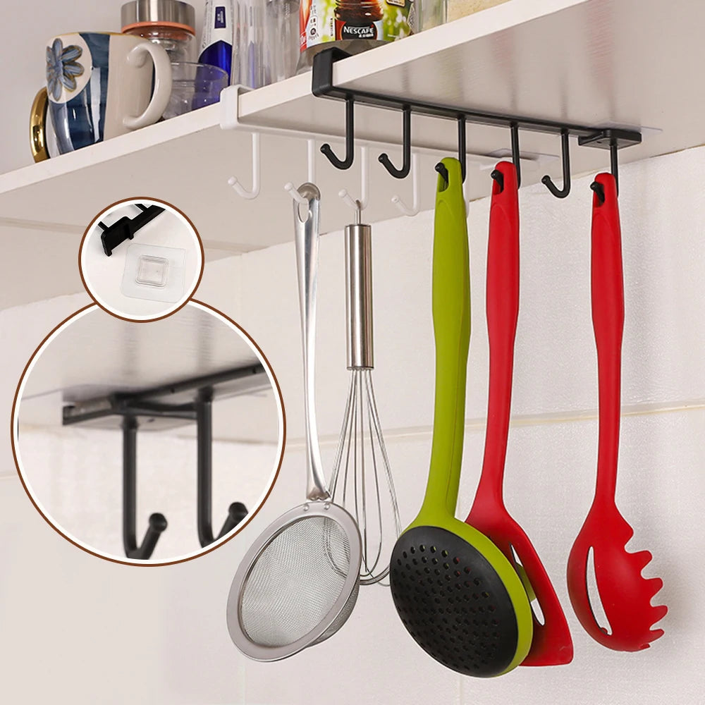 Plastics 6 Hook Storage Shelf Wardrobe Cabinet