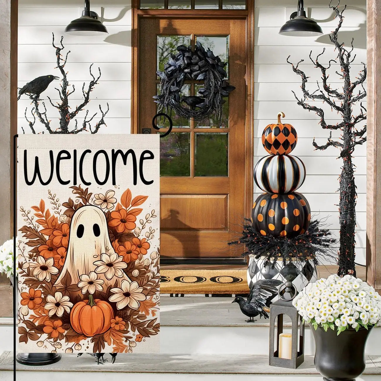 Halloween Ghost Garden Flag 12x18