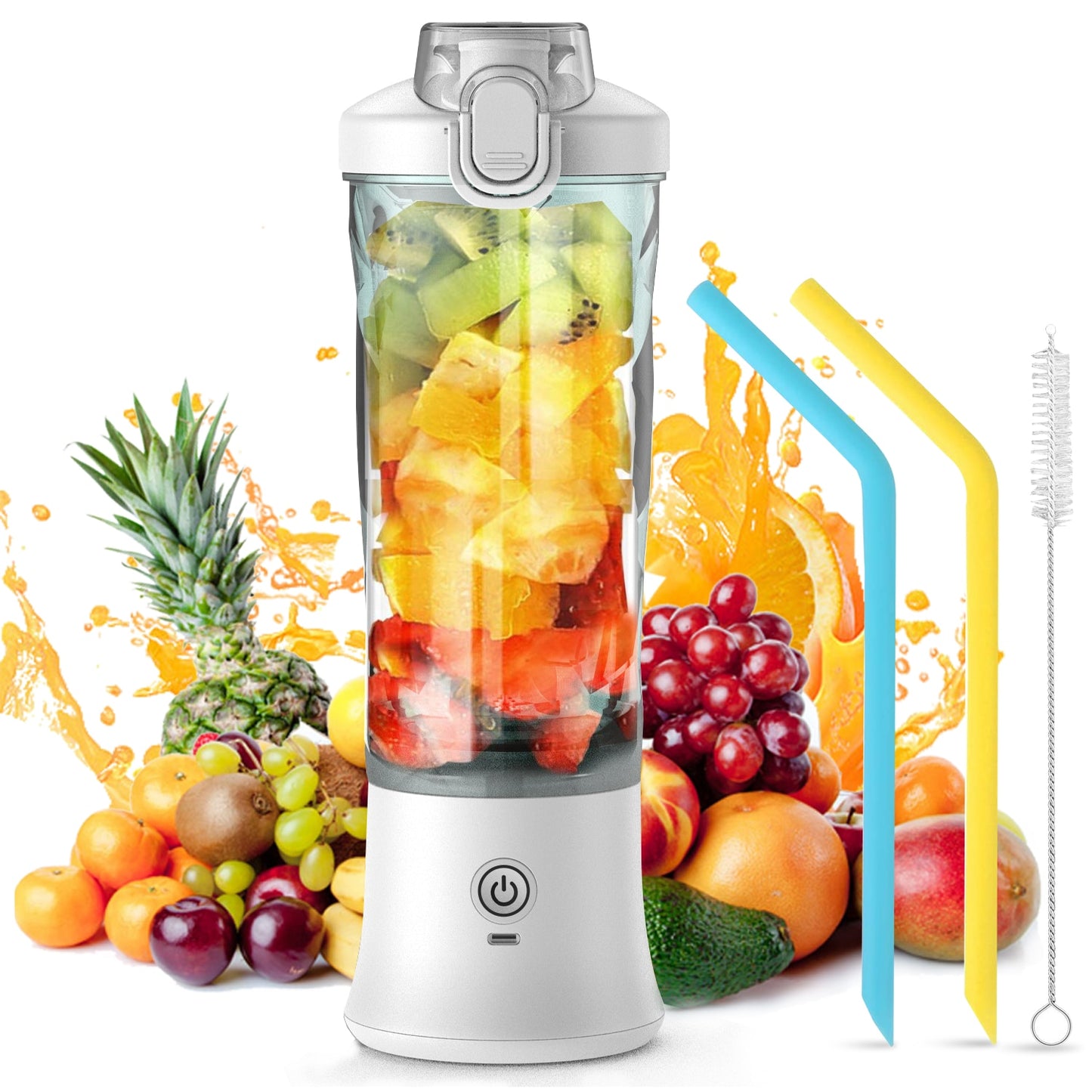 Portable Blender 600ML Electric Juicer Fruit Mixers 4000mAh USB Rechargeable