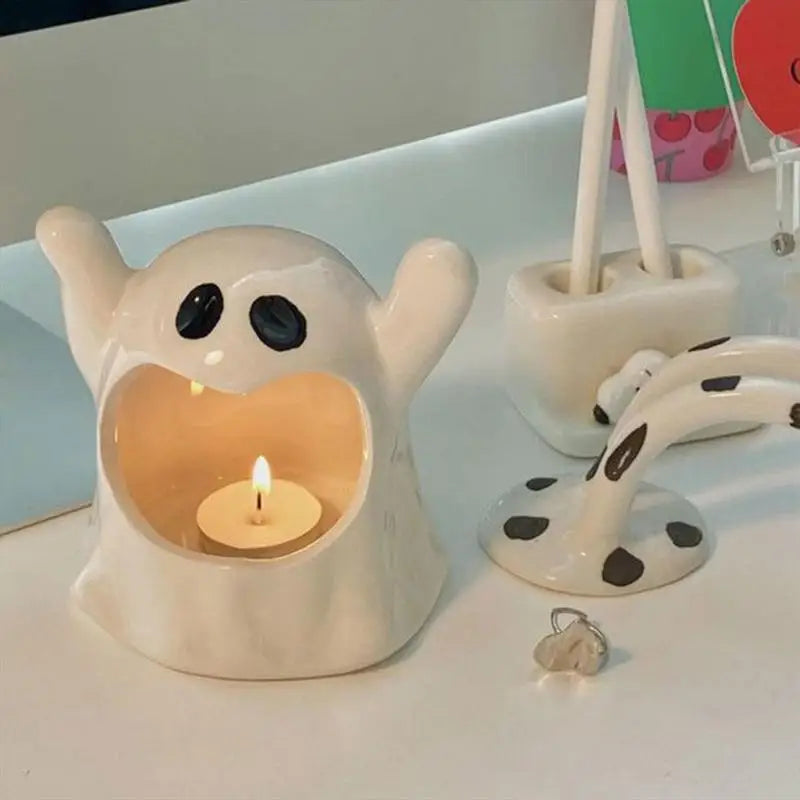 Halloween Ghost Candle Holder Cute Spooky Ghost