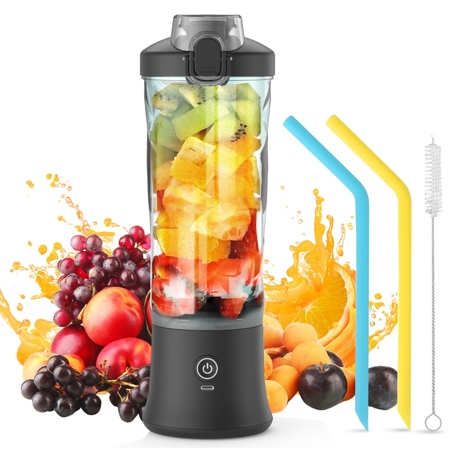 Portable Blender 600ML Electric Juicer Fruit Mixers 4000mAh USB Rechargeable