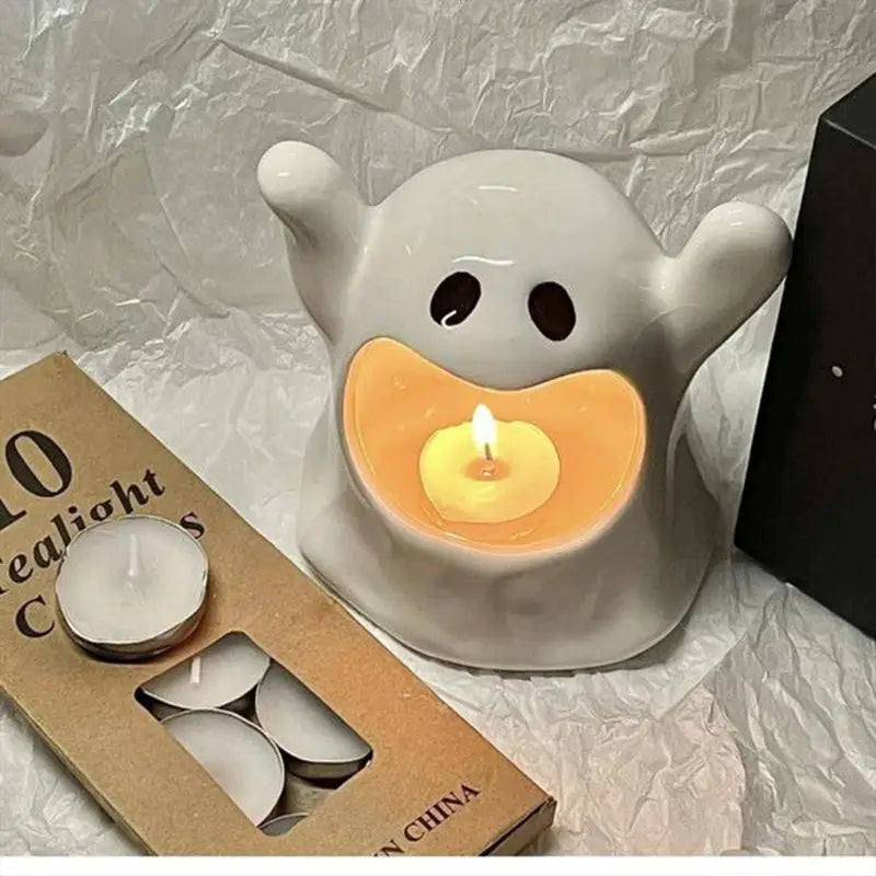 Halloween Ghost Candle Holder Cute Spooky Ghost