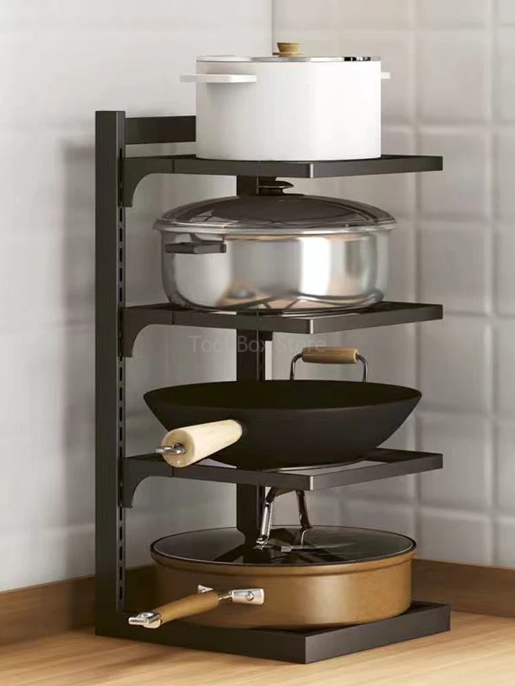 Kitchen Organizing Rack Muti-layer Pot Storage Rack Household Cabinet Frying Pan Holder Sink Cleanup Shelf Kitchen Organizer