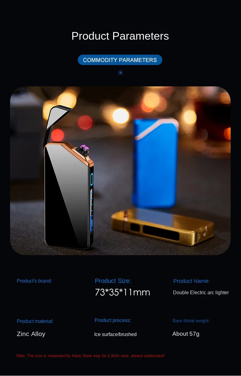 Double Arc rechargeable windproof lighter Elegant Modern Design