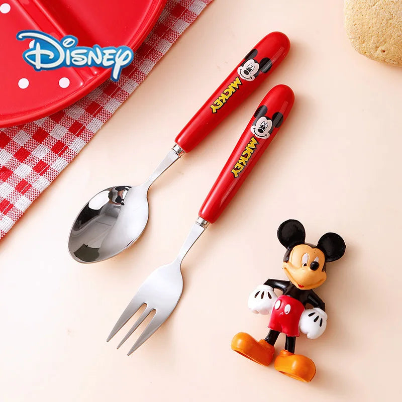 Disney Anime Kawaii Spoon Fork Cute Mickey Minnie Donald Duck Stainless Steel Children Fruit The Steak The Fork Soup Ladle