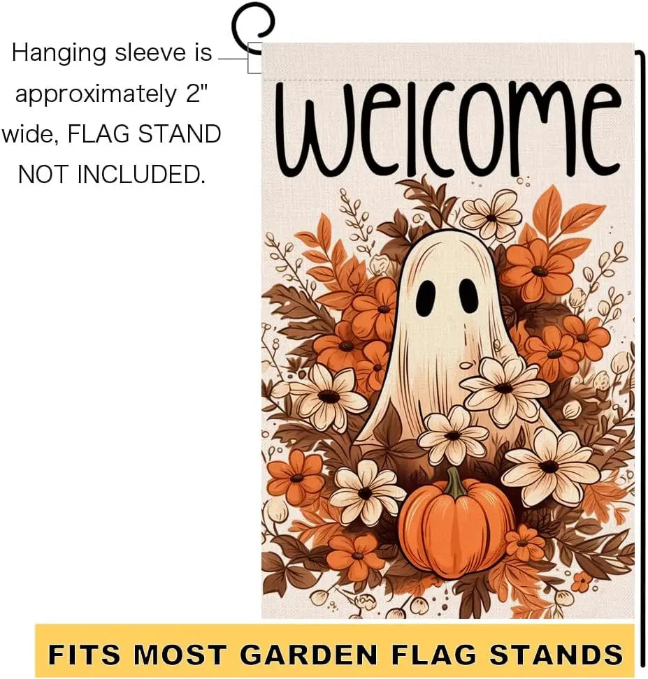 Halloween Ghost Garden Flag 12x18