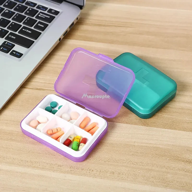 Pill Cases 6 Girds Mini Sealing Pill Box Portable Travel Medicine Capsule Storage