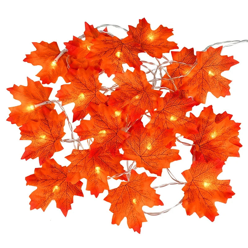 3M 20LED Artificial Maple Leaves LED String Light Fairy Garland Halloween Party Christmas Decoration for Home Thanksgiving Gift