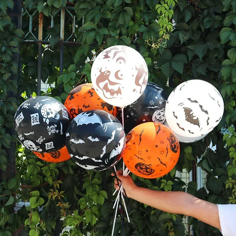 30 Pcs Halloween Balloons- Pumpkin, Skeleton, Ghost Party - Latex Balloons