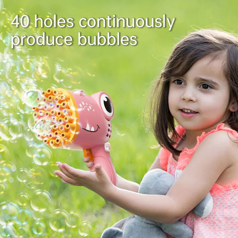 40 Holes Dinosaur Bubble Machine Gun Toy