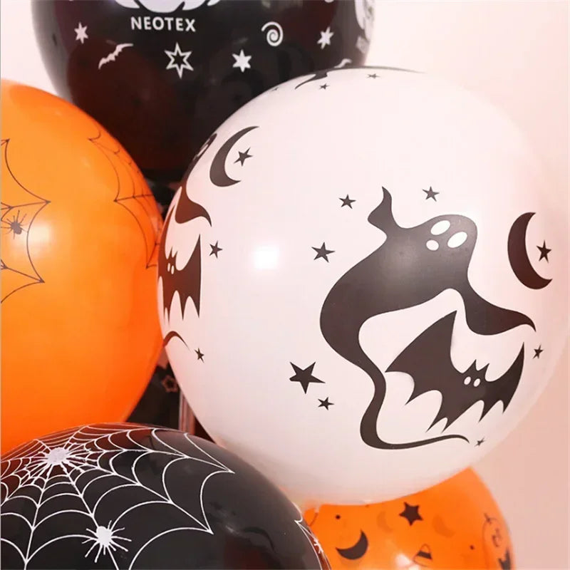 30 Pcs Halloween Balloons- Pumpkin, Skeleton, Ghost Party - Latex Balloons