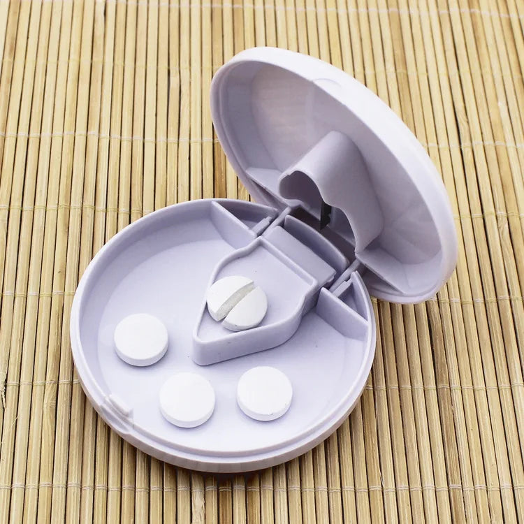 Portable Pill Cutter Splitter Divide Storage Medicine Cut Compartment