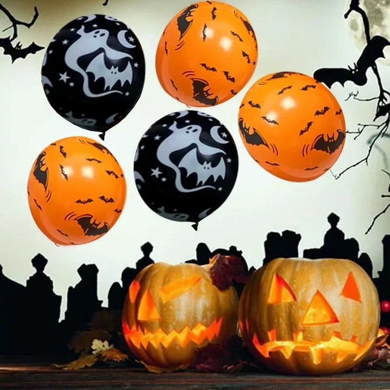 30 Pcs Halloween Balloons- Pumpkin, Skeleton, Ghost Party - Latex Balloons