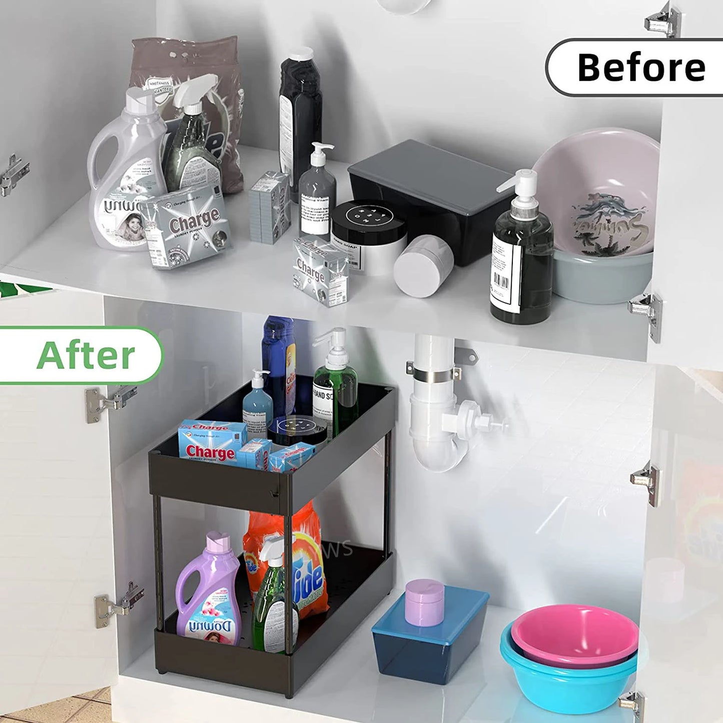 Under Sink Organizer Storage Rack 2 Tier