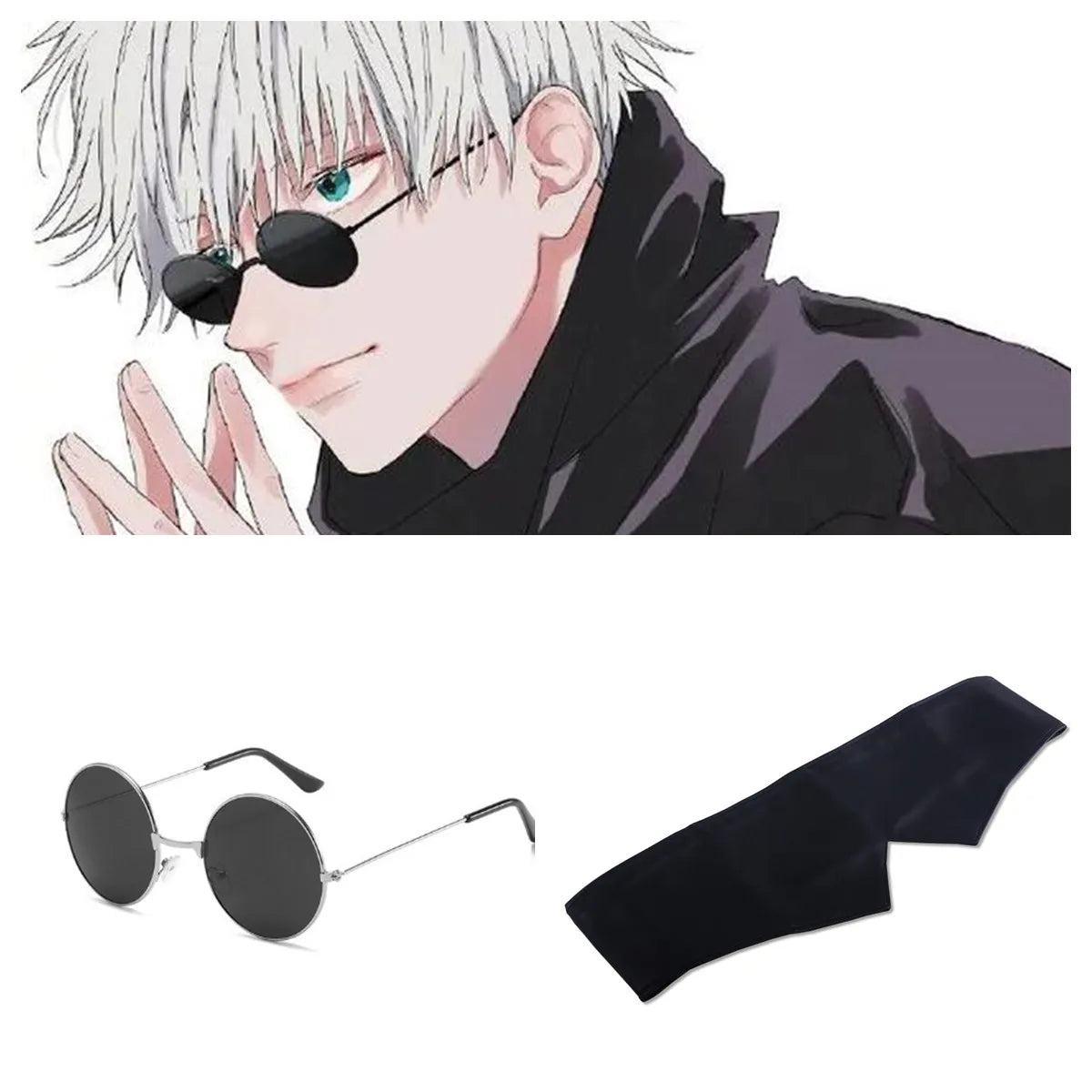 Jujutsu Kaisen Gojo Satoru Cosplay Props Black Glasses