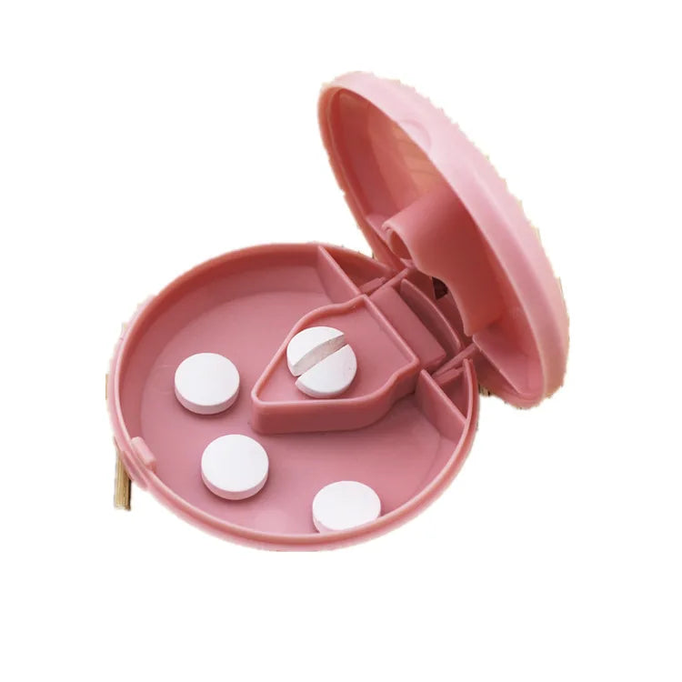 Portable Pill Cutter Splitter Divide Storage Medicine Cut Compartment