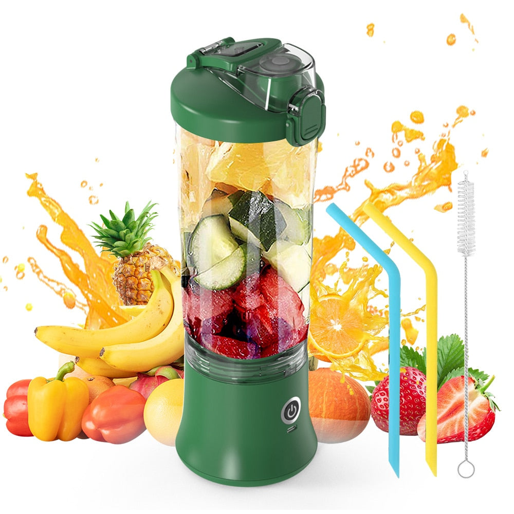 Portable Blender 600ML Electric Juicer Fruit Mixers 4000mAh USB Rechargeable