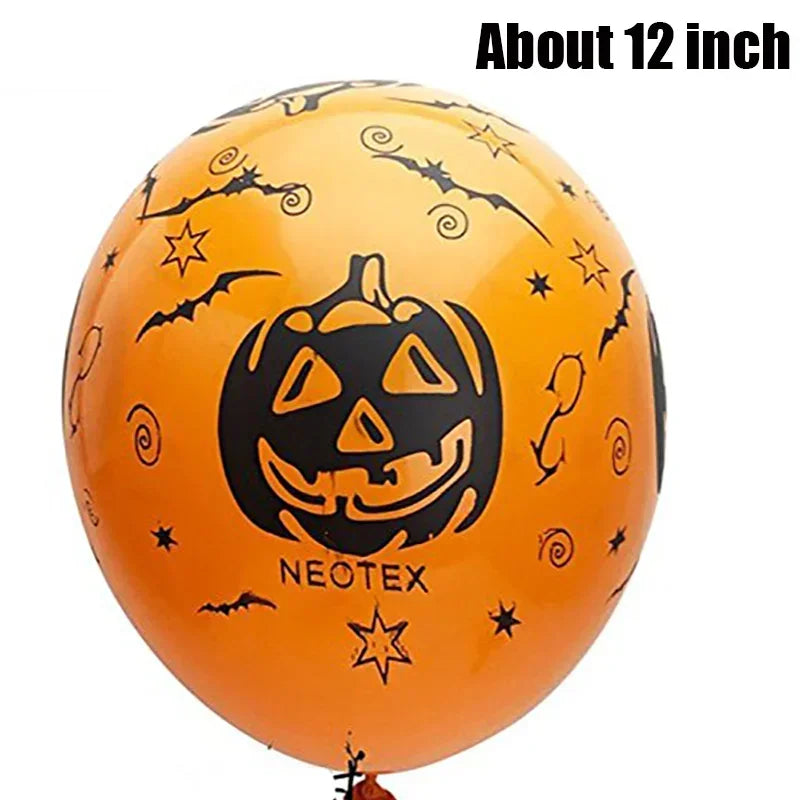 30 Pcs Halloween Balloons- Pumpkin, Skeleton, Ghost Party - Latex Balloons