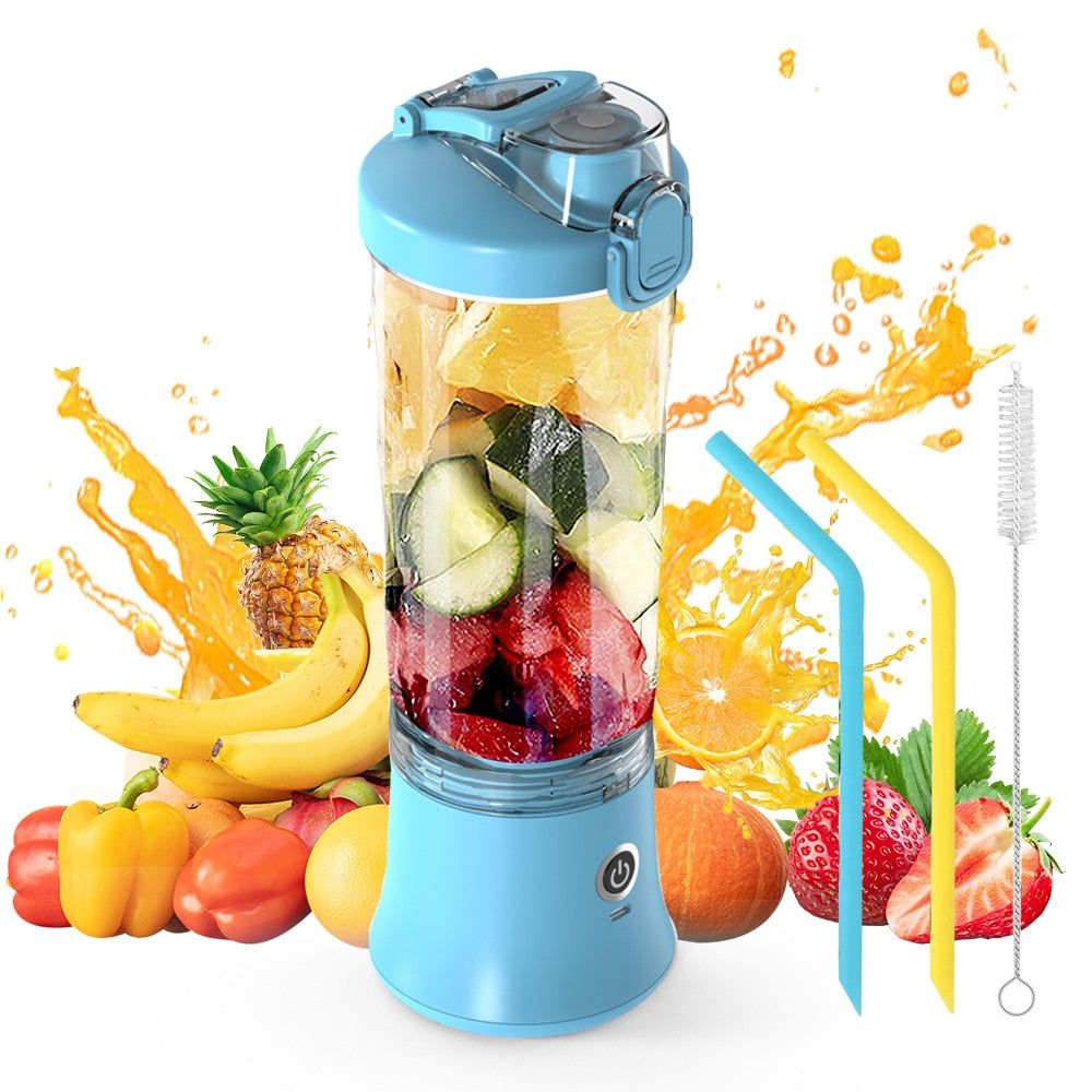 Portable Blender 600ML Electric Juicer Fruit Mixers 4000mAh USB Rechargeable