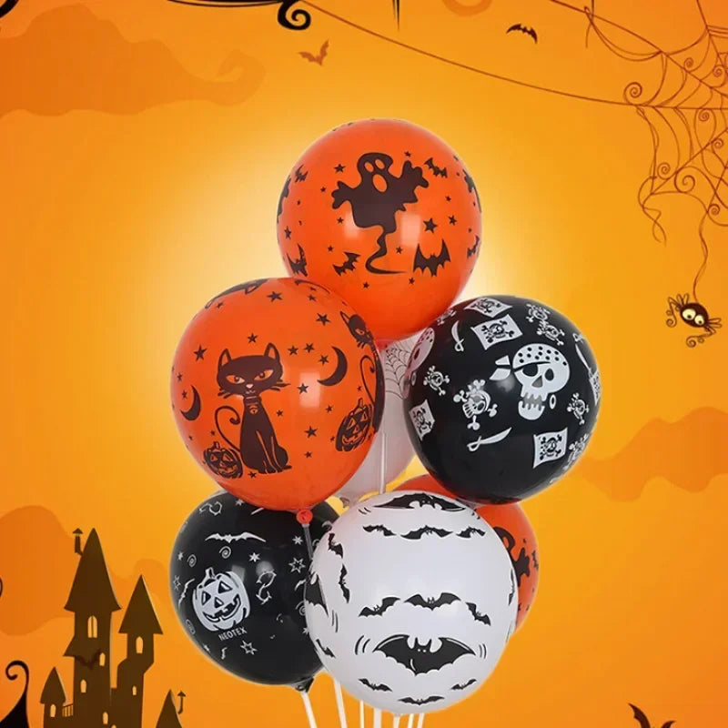 30 Pcs Halloween Balloons- Pumpkin, Skeleton, Ghost Party - Latex Balloons