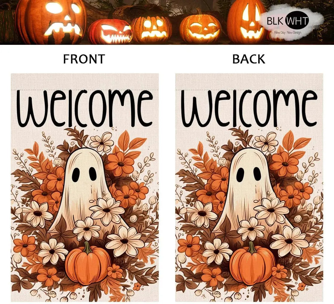 Halloween Ghost Garden Flag 12x18