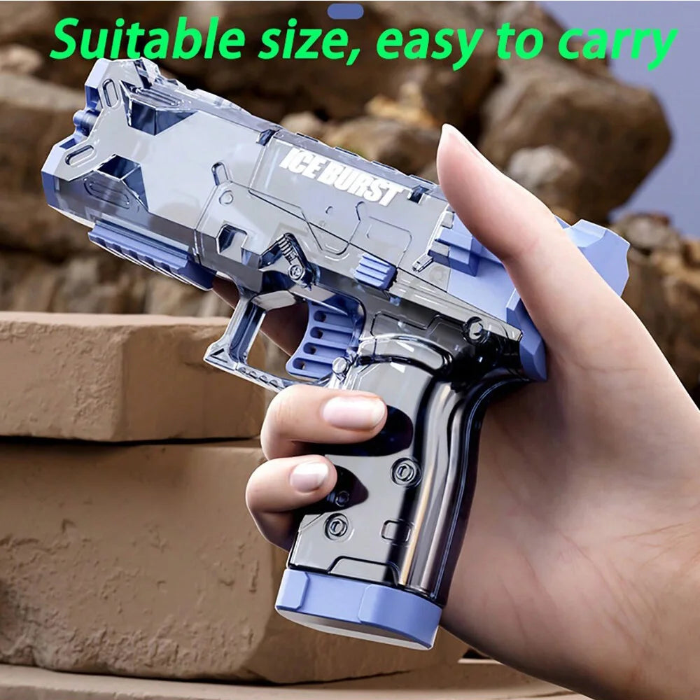 New Summer Transparent Cool Outdoor Water Gun Toy Manual Burst Water Gun Automatic Back Boring Desert Eagle Pistol Water Toy Gun