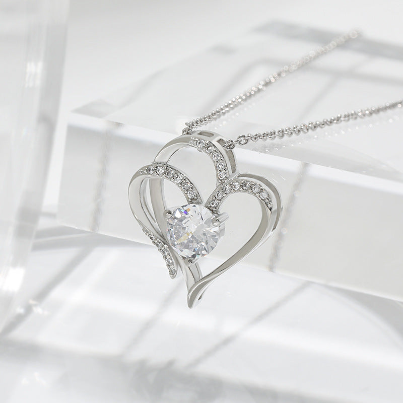 Double Heart-shaped Necklace for Her