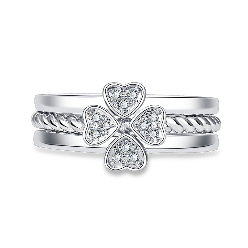 Women Adjustable Four-Leaf Clover Ring