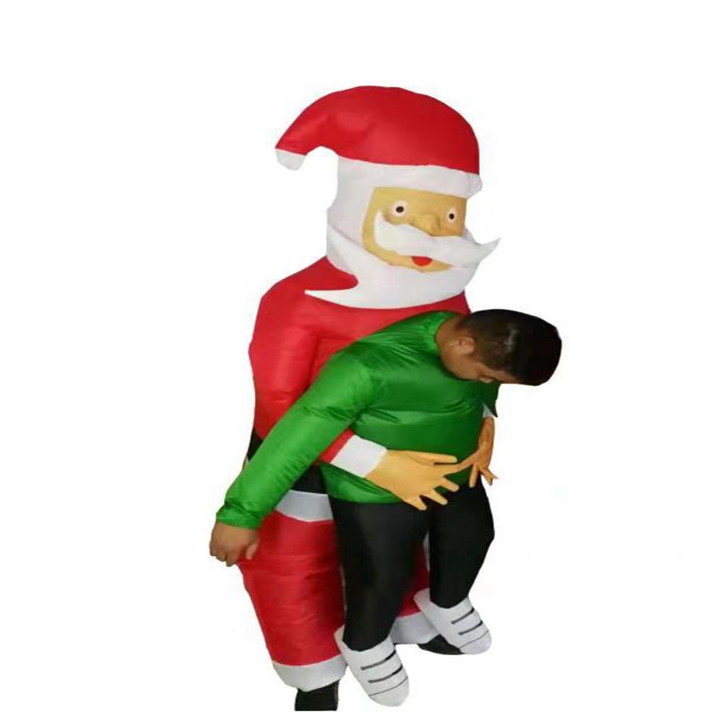 Inflated Santa carry you as Elf