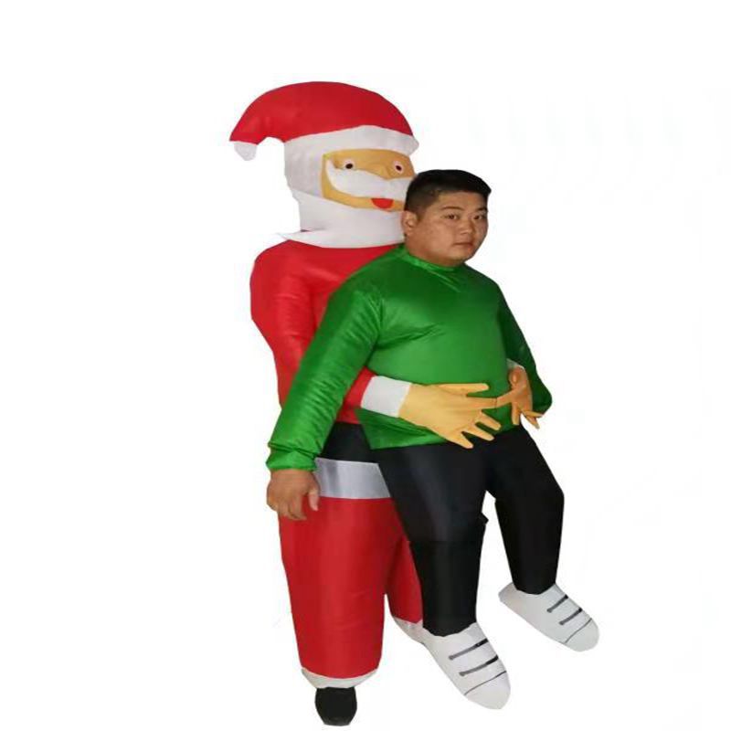 Inflated Santa carry you as Elf