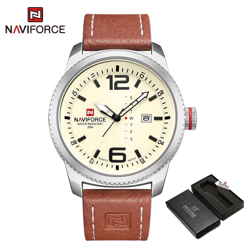 Male Watches Casual Sport Day and Date Display Quartz Wristwatch