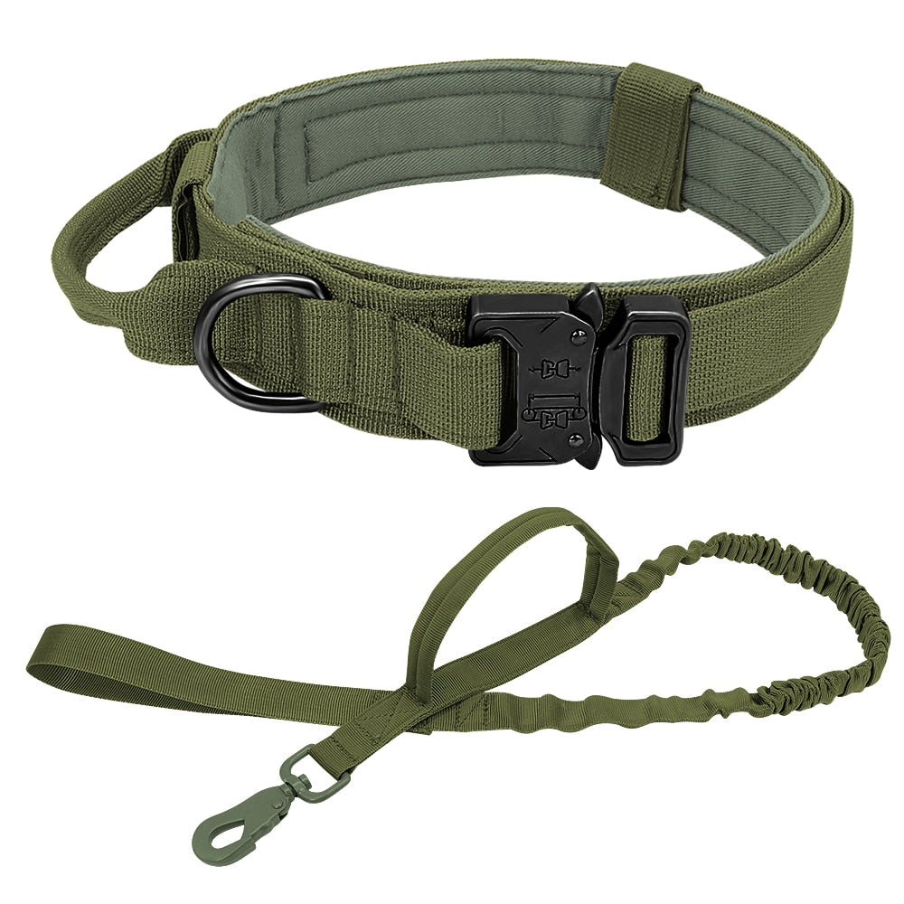 Adjustable Durable Tactical Nylon Collar/Leash For Dogs